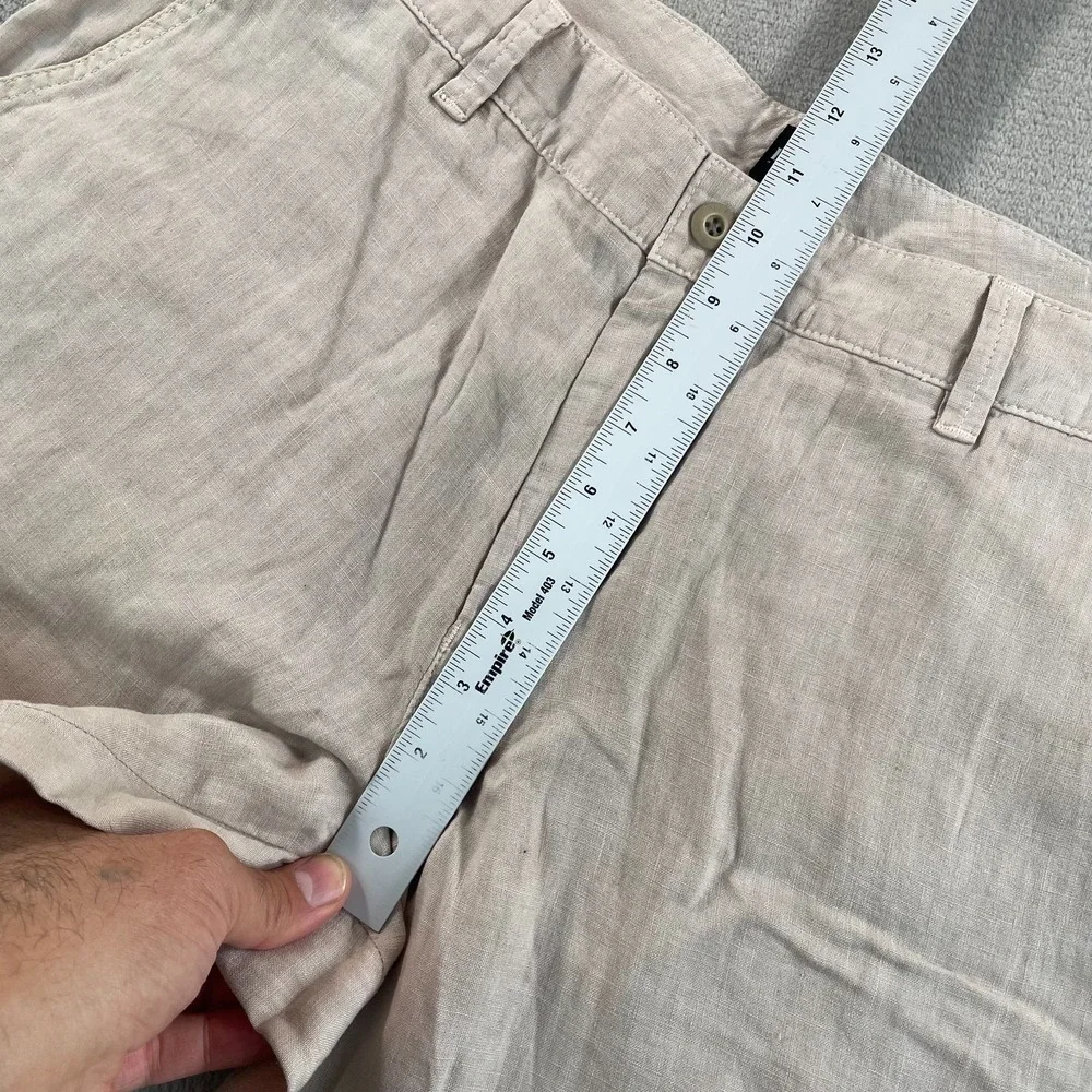 HUGO BOSS Bendo D Cargo Pants Men 34x35 (Tag 32) Beige 100% Linen Designer NWOT